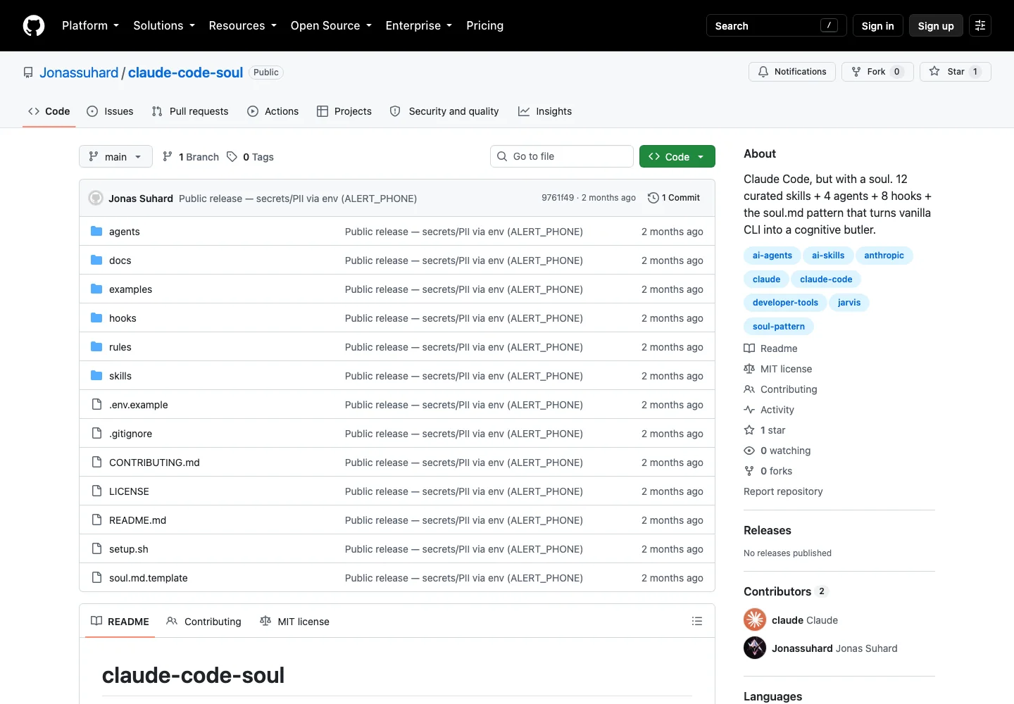 Dépôt GitHub public : fichiers du pack, licence et documentation sont directement consultables.