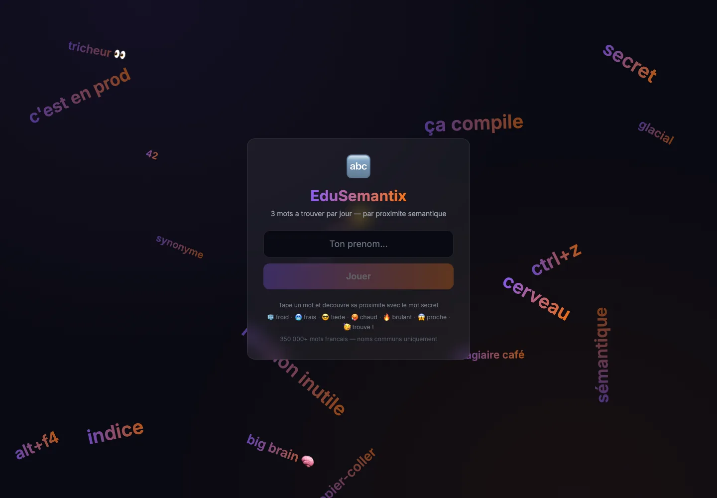 Écran de connexion de la démo locale, lancé avec un profil fictif créé uniquement pour cette capture.